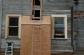 New windows &
                fireplace box